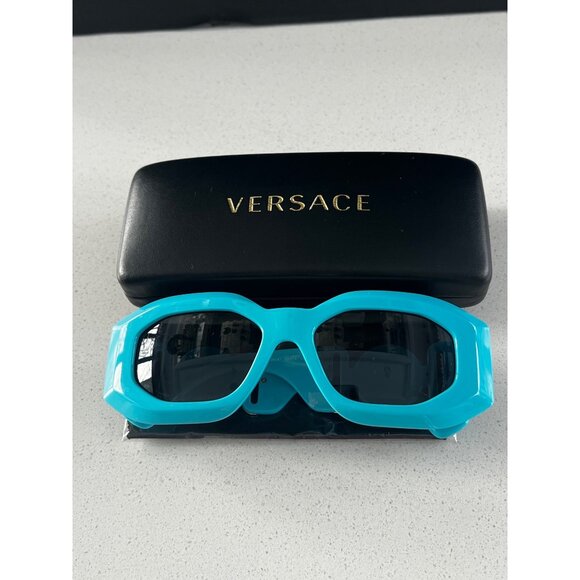 NEW Versace VE4425U-536487 turquoise blue Sunglasses 54mm display picture 3